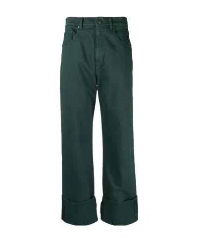 P.a.r.o.s.h Logo Straight Jeans In Green