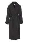 P.a.r.o.s.h Check Pattern Long Coat In Black