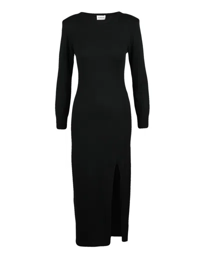 P.a.r.o.s.h Long Black Knit Dress With Subtle Side Slit