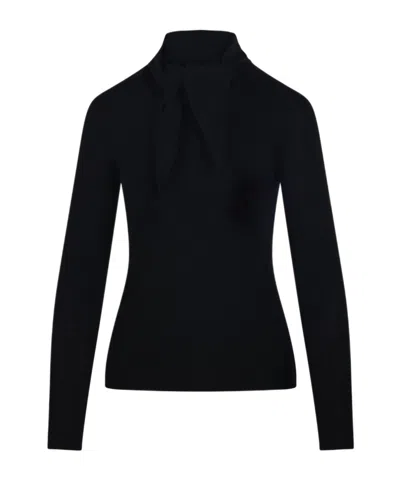 P.a.r.o.s.h . Long D Tie-neck Sweater In Black