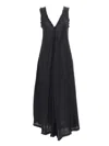 P.a.r.o.s.h Parosh Fringe Edge Maxi Dress In Black