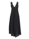 P.a.r.o.s.h Parosh Fringe Edge Maxi Dress In Black