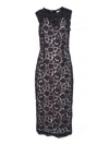 P.a.r.o.s.h Guipure Lace Midi Dress In Blue