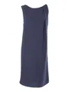 P.a.r.o.s.h Sleeveless Evening Dress With Draped Detail In Blue