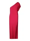 P.a.r.o.s.h . One-shoulder Crossover Maxi Dress With Side Slit In Dark Red