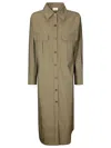 P.a.r.o.s.h . Olive Dresslong Sleeve Dress With Collar In Gray