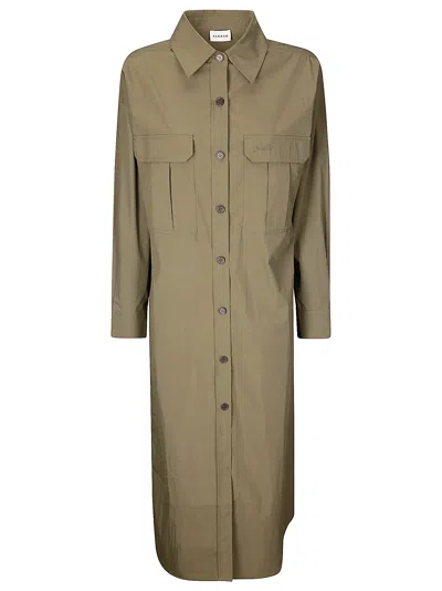 P.a.r.o.s.h Long Dress In Olive Green