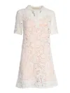 P.a.r.o.s.h Guipure Lace Mini Shirt Dress In White