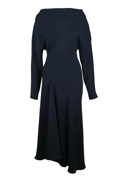P.a.r.o.s.h Long Flared Dress Blue - Blue