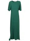 P.a.r.o.s.h . Midi Dress With Round Neckline And Keyhole Detail
