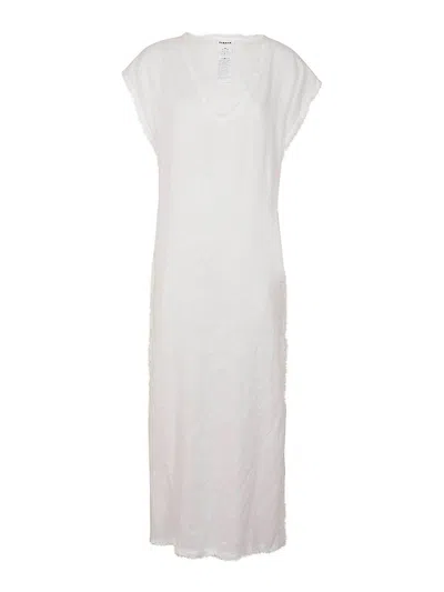 P.a.r.o.s.h Long Linen Dress In White