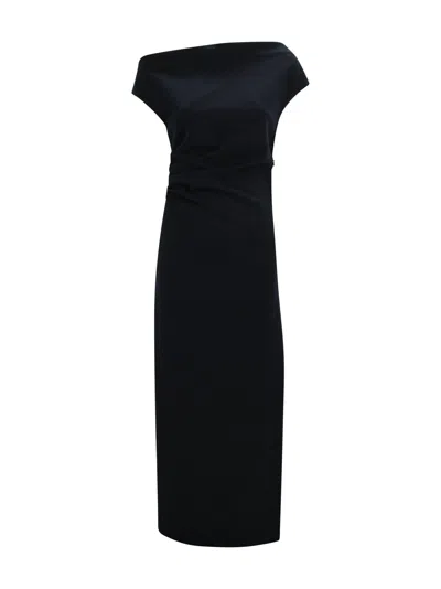 P.a.r.o.s.h Long Off-shoulder Dress In Black