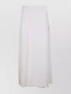 P.a.r.o.s.h Long Pleated High Waist Midi Skirt In White