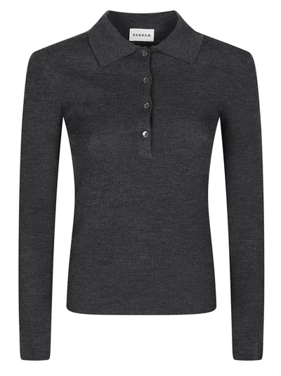 P.a.r.o.s.h Long Polo Neck Long Sleeve Sweater In Neutral