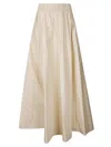 P.a.r.o.s.h Parosh Maxi Skirt With Gathered Elastic Waistband And Flowing Silhouette In Beige