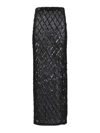 P.a.r.o.s.h Long Skirt With Sequins In Black