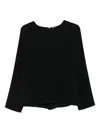 P.a.r.o.s.h Round Neck Long Sleeves Blouses In Black