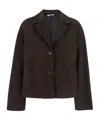 P.a.r.o.s.h Suede Button-fastening Jacket In Brown