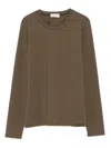 P.a.r.o.s.h Long-sleeve Crew-neck T-shirt In Brown