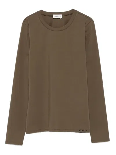 P.a.r.o.s.h Long-sleeve Crew-neck T-shirt In Brown