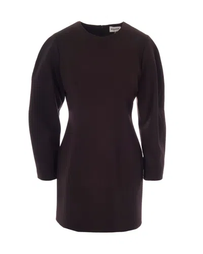 P.a.r.o.s.h Parosh Long Sleeve Fitted Mini Dress In Testa Di Moro