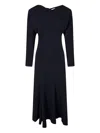 P.a.r.o.s.h Long-sleeve Flared Dress In Black