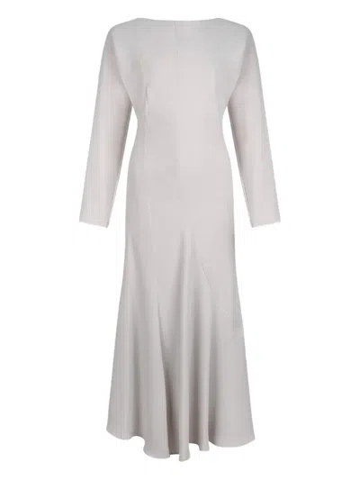 P.a.r.o.s.h Long-sleeve Flared Dress In White
