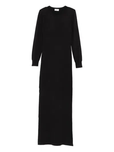 P.a.r.o.s.h Long-sleeve Midi Dress In Black