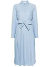 P.a.r.o.s.h Long-sleeve Pleated Shirt Dress In Blue