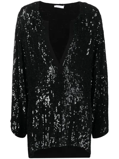 P.a.r.o.s.h Sequin-embellished Jumper Dress In Black