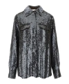 P.a.r.o.s.h Long Sleeve Top With Chest Pockets And Sequins In Black