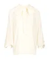 P.a.r.o.s.h Blusa Con Maniche A Sbuffo Shirts Beige In White