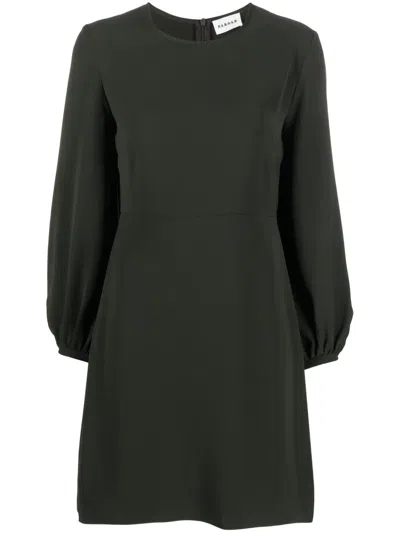 P.a.r.o.s.h Long-sleeved A-line Mini Dress In Green