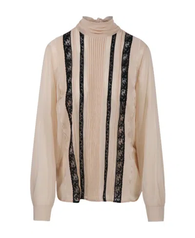 P.a.r.o.s.h Long-sleeved Blouse In Nude