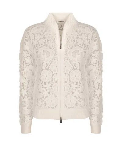 P.a.r.o.s.h Long-sleeved Cardigan In White
