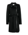 P.a.r.o.s.h Leak Off-center Zip-up Wool Coat In Black