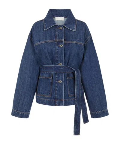 P.a.r.o.s.h Long-sleeved Denim Jacket In Blue