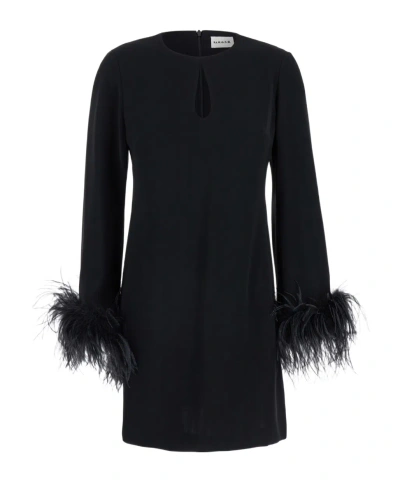 P.A.R.O.S.H P.A.R.O.S.H. FUR TRIMMED LONG-SLEEVE DRESS