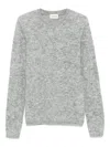 P.a.r.o.s.h Long-sleeved Knit Sweater With Intricate Lace Pattern In Gray