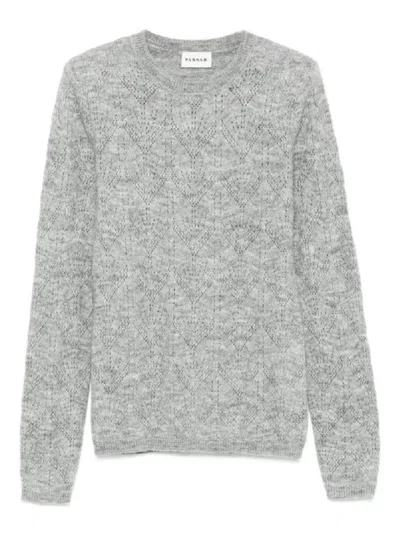 P.A.R.O.S.H LONG-SLEEVED KNIT SWEATER WITH INTRICATE LACE PATTERN