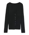 P.a.r.o.s.h Parosh Ribbed Knit Sweater With Plunging V-neck And Button Placket In Black