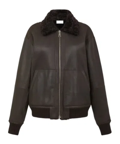 P.a.r.o.s.h Long-sleeved Leather Jacket In Black