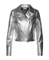 P.a.r.o.s.h 'metallic' Silver Lambskin Jacket In Gray