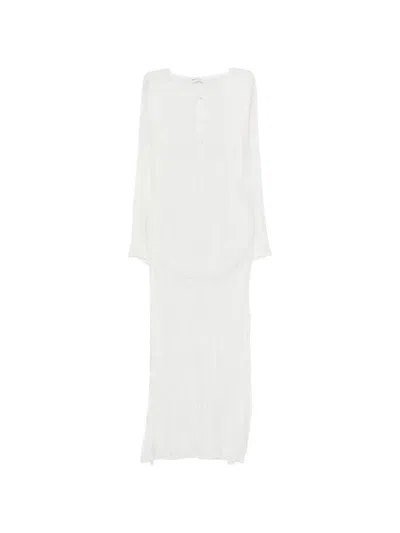 P.a.r.o.s.h Long-sleeved Midi Dress In White