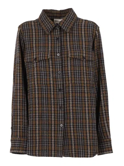 P.A.R.O.S.H LONG-SLEEVED PLAID SHIRT WITH TRADITIONAL COLLAR