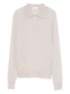 P.a.r.o.s.h Long-sleeved Polo Top In Neutral