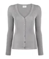 P.a.r.o.s.h Ribbed Knit V-neck Cardigan In Gray