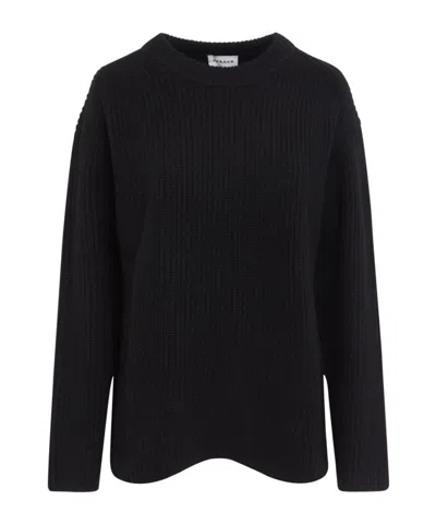 P.a.r.o.s.h Long-sleeved Round-neck Sweater In Black