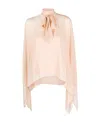 P.a.r.o.s.h Pussy Bow-collar Silk Blouse In Nude