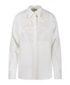 P.a.r.o.s.h Parosh Floral Embroidered White Shirt With Sequins In White